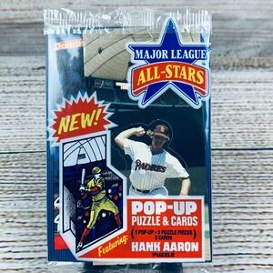 Donruss Major League All-Stars Pop-Up Puzzle &‎ Cards Hank Aaron 1985 Sealed
